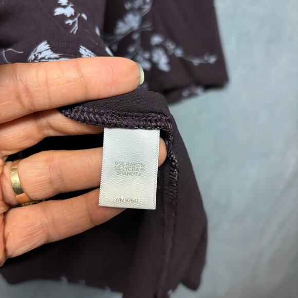 J. Jill Wearever Collection Floral Blouse Womens Large Boho Hippie Cottage Flowy - Picture 4 of 6